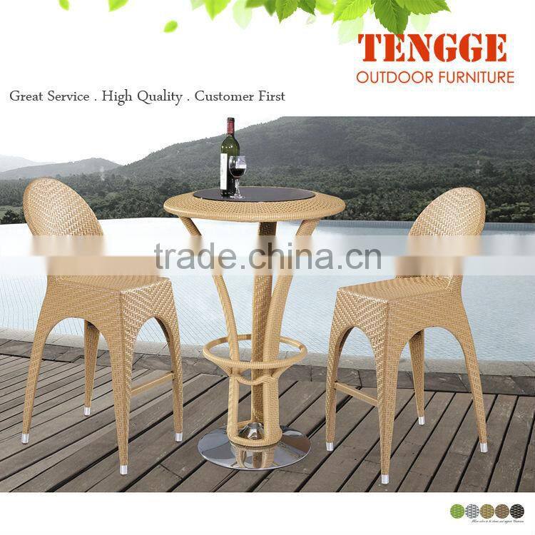 hot sale synthetic plastic bar tables and chairs used