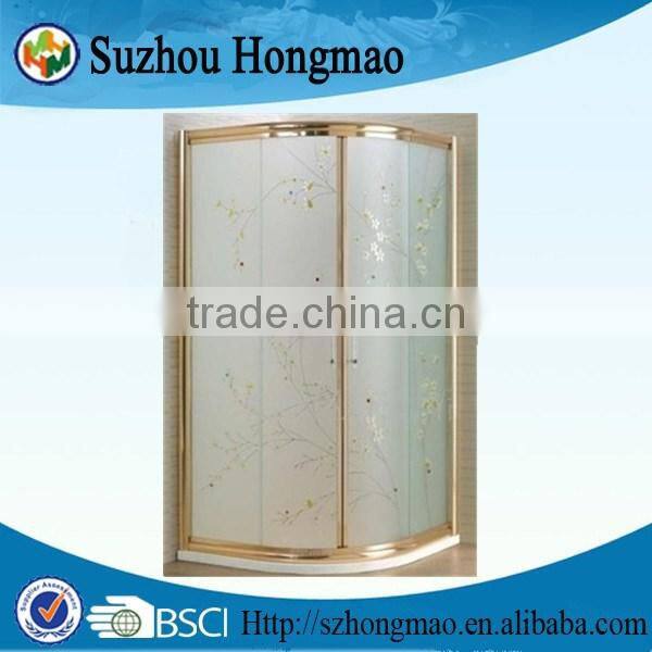 Aluminum decorative glass shower doors