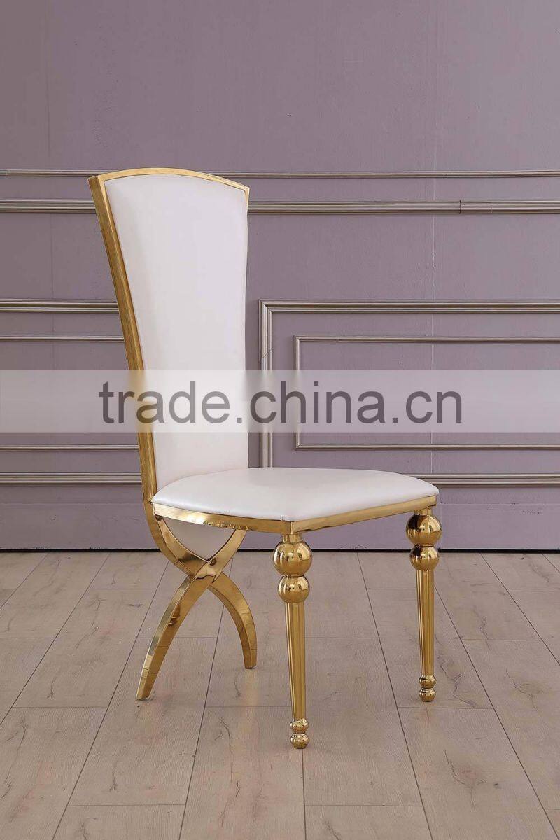 PU cover dining chairs stainless steelframe metal chair