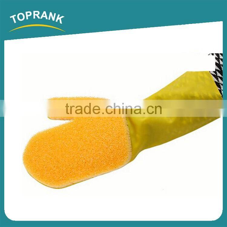 Toprank Household Kitchen Natural Latex Sponge Glove Dish Washing Cleaning Sponge Scouring Pad Glove