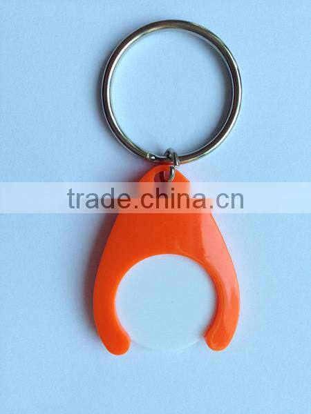 New Design Plastic Smile Face Coin Holder Keychain