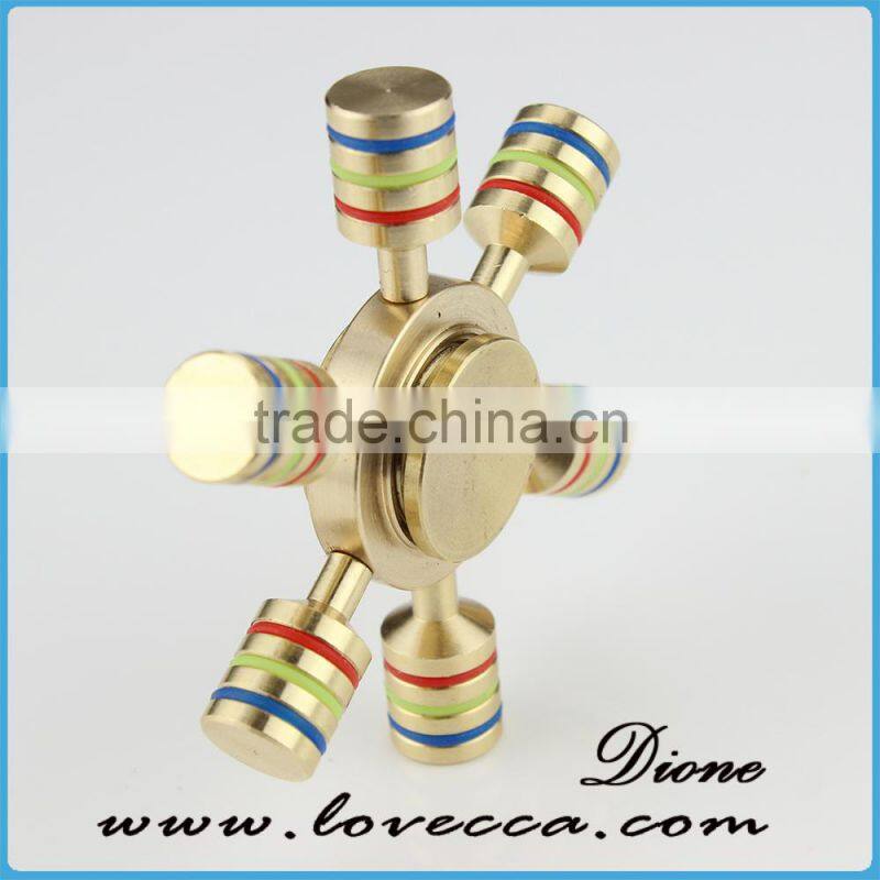 New creative wheel metal hexagon fidget light spinner toy finger spinner