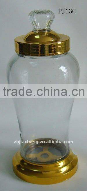 3L glass ginseng jar with metal rack PJ13C