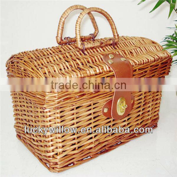 rectangle large wicker storage basket with lids