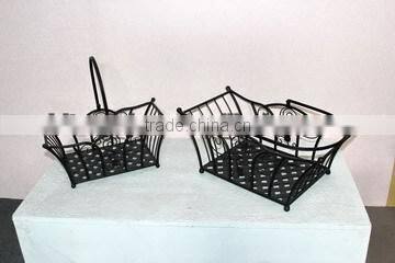 metal with rattan fruit holder with stand