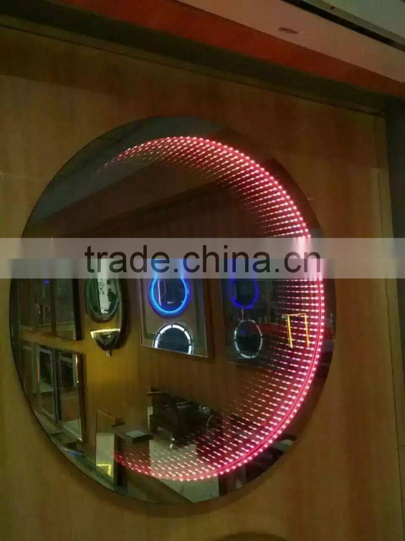 Top quality hotel LED clock illuminated bathroom mirror