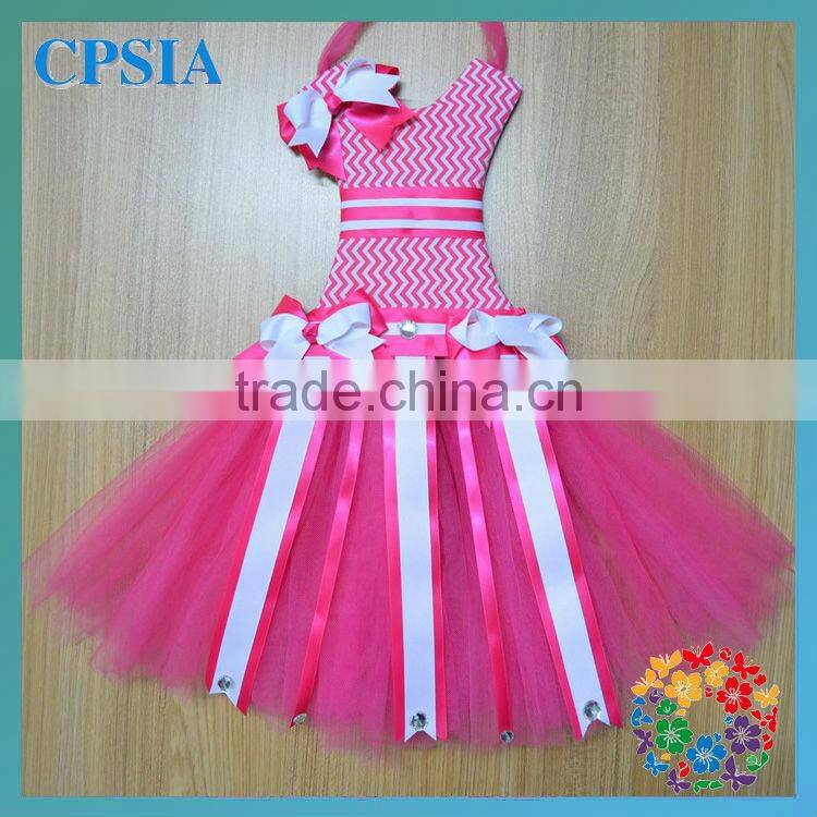 wholesale tutu bow holder red tulle with ribbon bow christmas bow holder