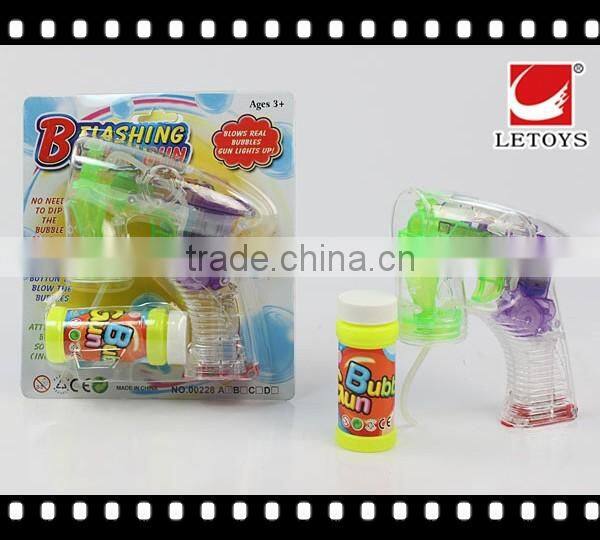 factory supply transparent color bubble gun with 1 bottle bubble water