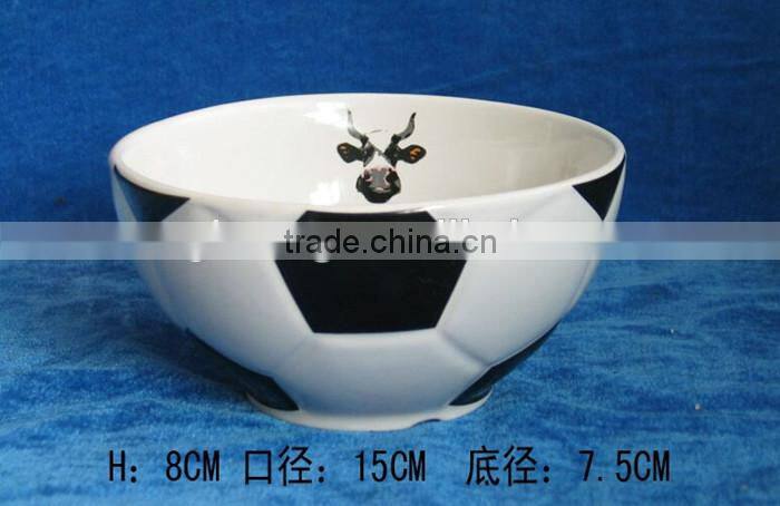 hot sale Half football chip stoneware bowl with logo