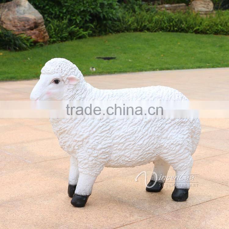outdoor decoration fiberglass animal craft life size resin sheep statues for sale