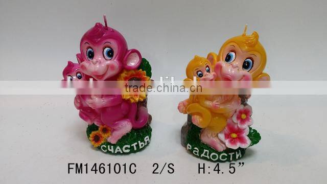 high quality lovely monkey shape candle wholesale for 2016 new year gift