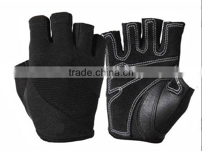 Half Finger Pig Skin Weight Lifting Glove