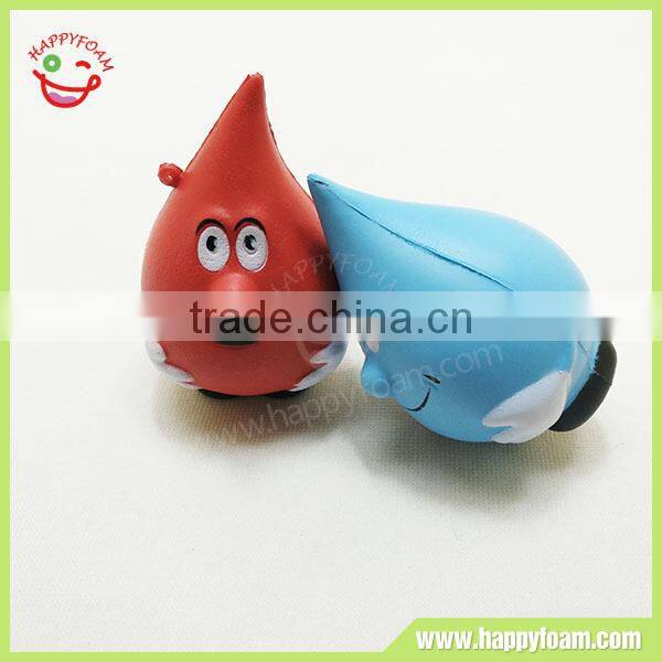 PU foam squishy soft slow rising water drop shape stress ball