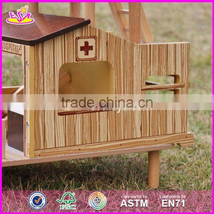 2017 New products indoor children toys wooden treehouse dollhouse W03B059