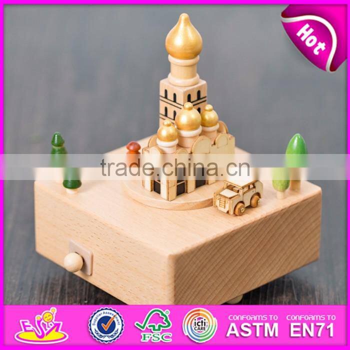Customize cartoon gifts wooden happy birthday music box for children W07B055