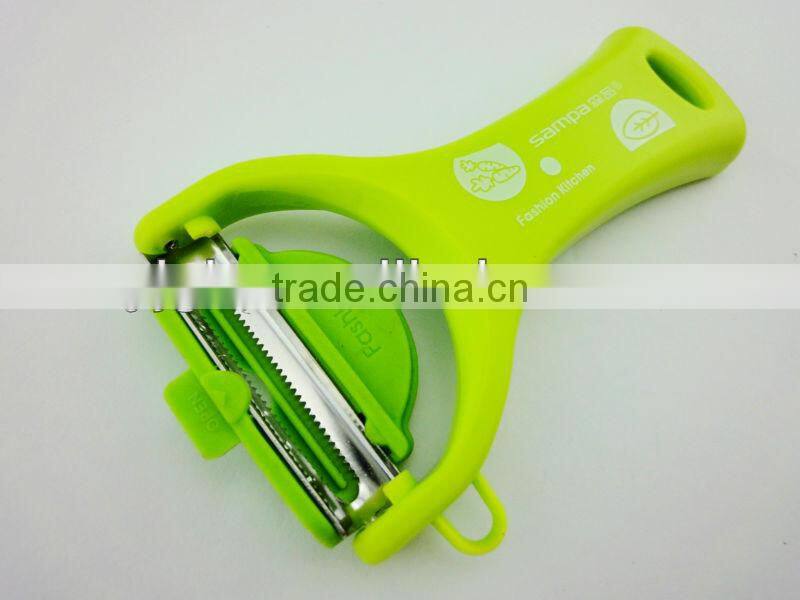 Kitchen utensil soft TPR protector ABS handle julienne peeler
