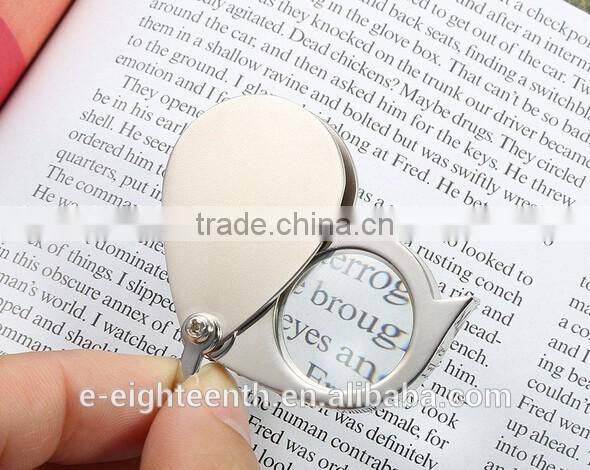 Foldable Folding Key Chain Keychain 8X Magnifier Loupe Glass Lens Pocket