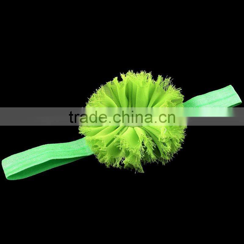 chiffon flower headband with pearl beads for kids hair accessories