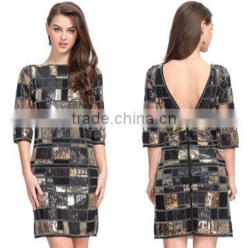 Sequin Gold 2017 Latest Fashion Design Top For Woman