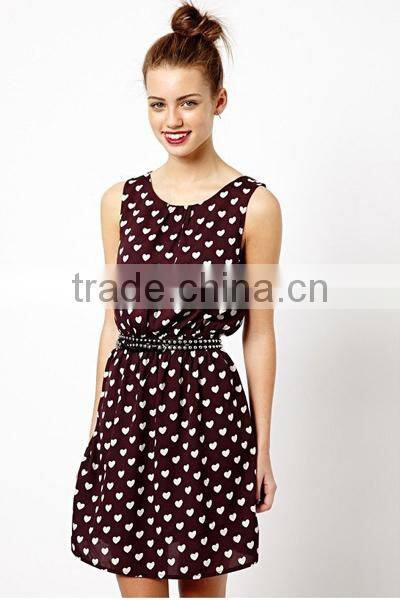 HD-D140 hot design elegant fashion dotted women dress/casual ladies dress