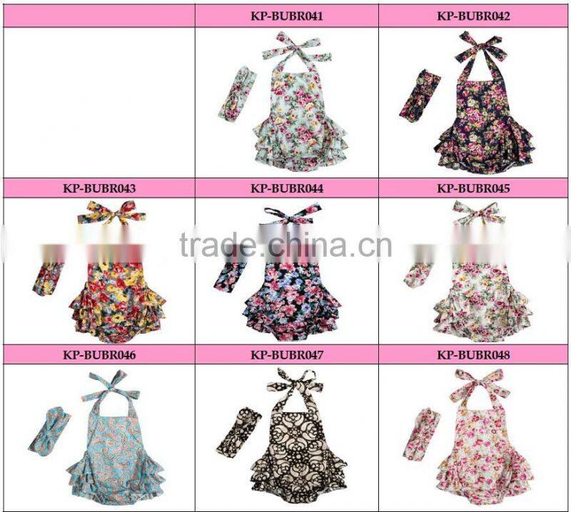 wholesale boutique Newborn Romper 100% Cotton 2016 floral Girl Baby Clothes from Manfactory