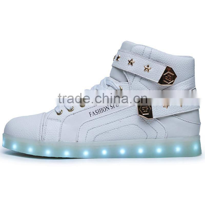 2016 summer new design wholesale PU leather women high heel led shoes