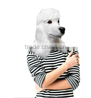 PATTY THE POODLE MASK,White Standard Poodle Face Mask One Size