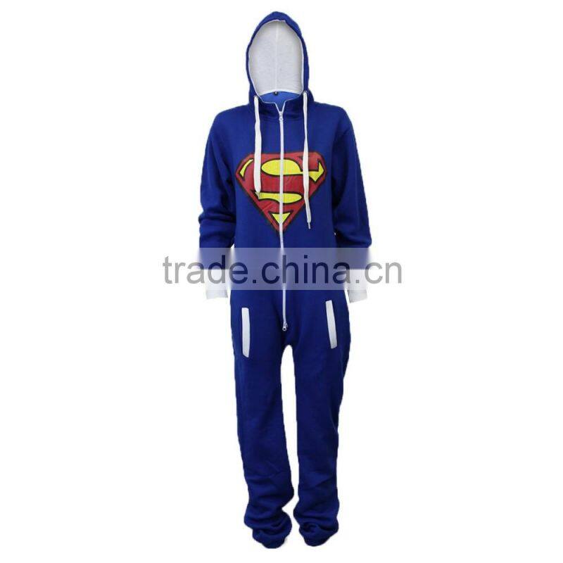 New 100%cotton man ziped hooded christmas onesie men