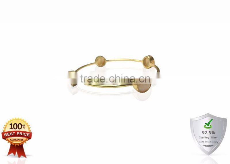 PINK CHALCEDONY Gemstone 925 Sterling Silver Bracelets with Gold plated