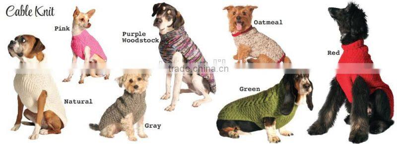 Fashionable pet accessories 2016 custom pet dog sweater designs hand knit cashmere dog sweater