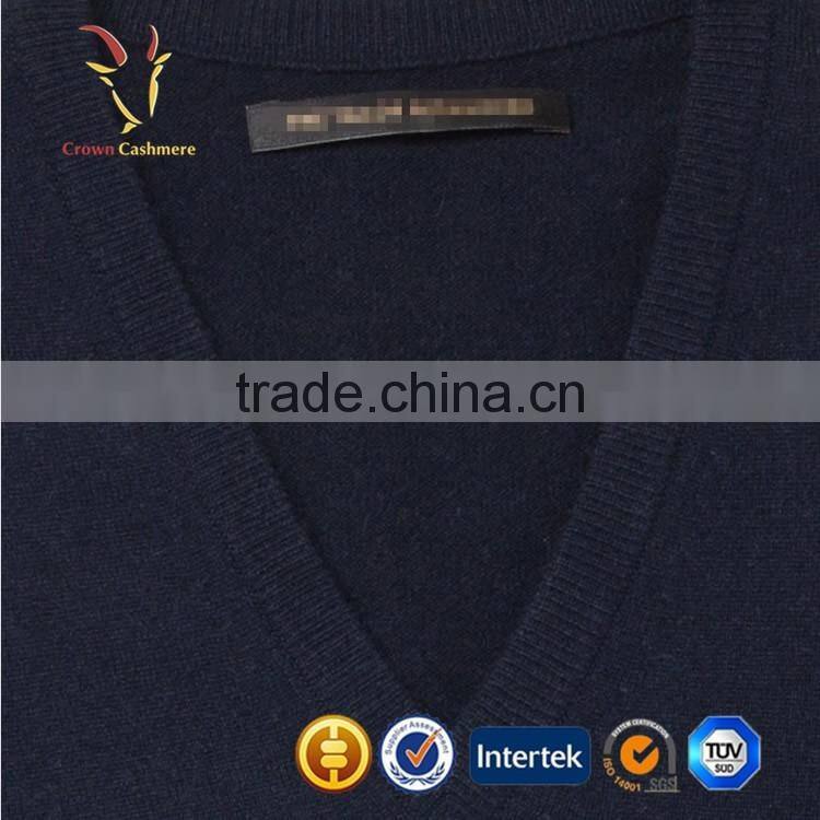 Sleeveless Plain V Neck Men Pullover Sweater