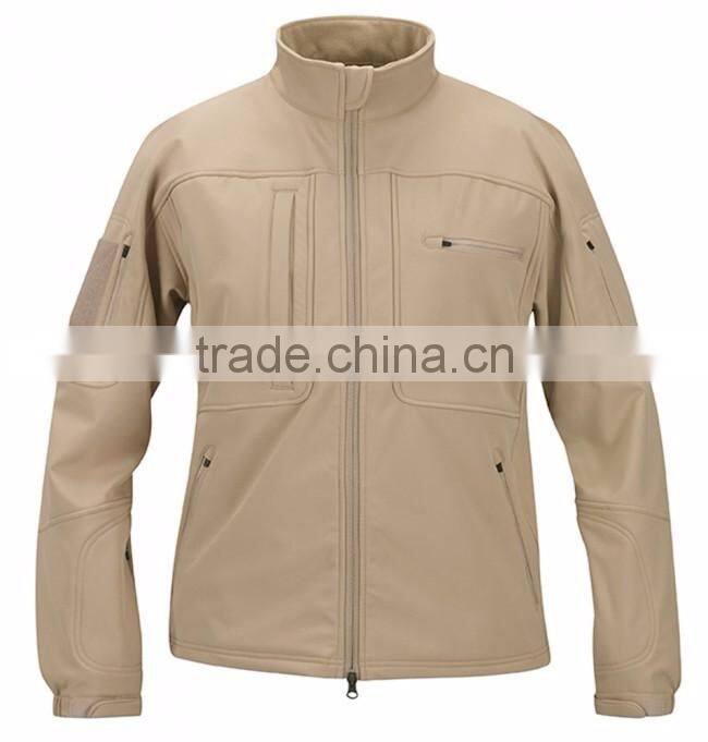 Unisex beige softshell jacket with high quality