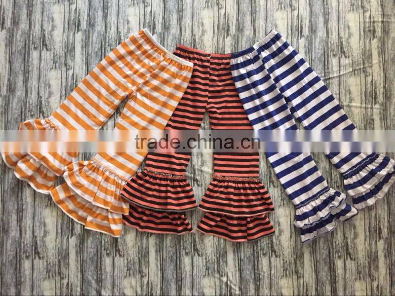 Latest design cotton pants for baby children girls tripple ruffle pants ballon knit pants in any colors