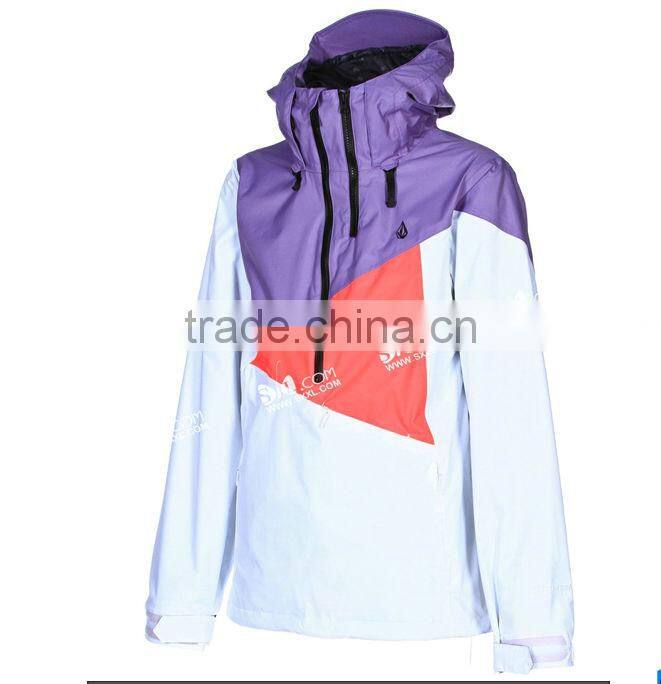 Womens long sleeve with hood split joint camping coat