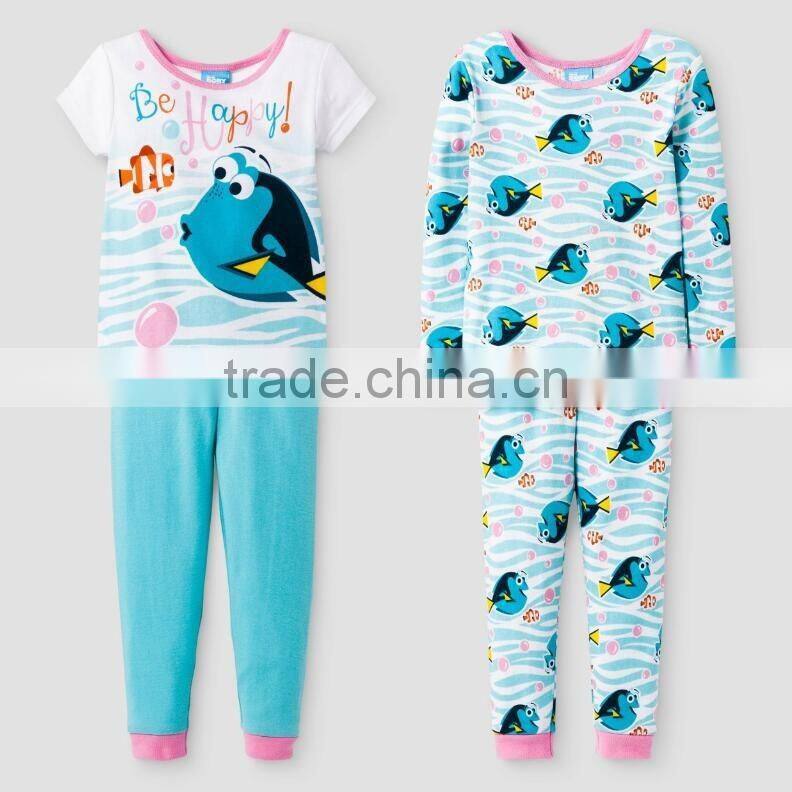 Hot sale custom baby kids pijamas de animales wholesale cute baby cartoon design sleepwear