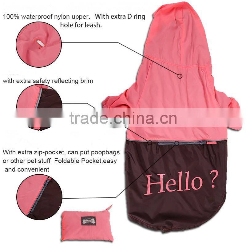 Redhill Pet Raincoat Waterproof large Dog Raincoat for sale