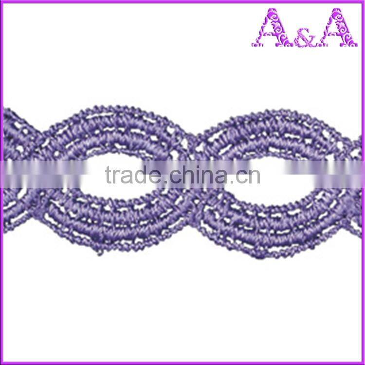 High Elastic Orange Chemical Lace Designs Customize For Cotton Sarees