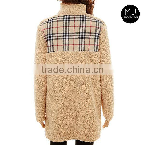 Factory custom pullover oversize plaid sweater woman