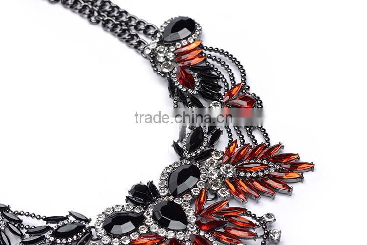 The new European and American big colorful fashion jewelry with Leaf shape and diamond