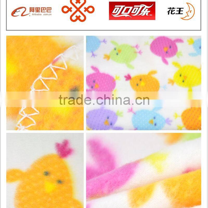 100% polyester satin trim teddy bear printed microfiber polar fleece baby blanket