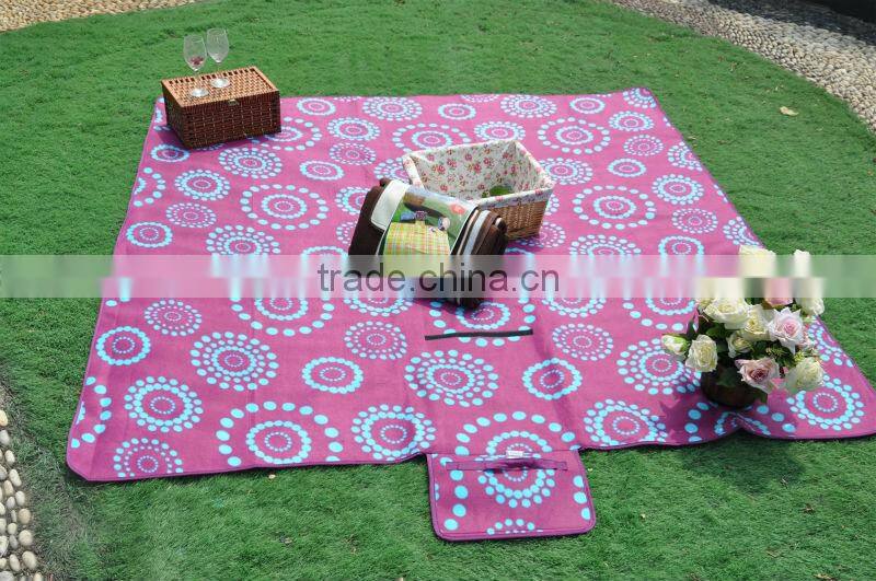 Printed polar fleece waterproof outdoor durable picnic rugs