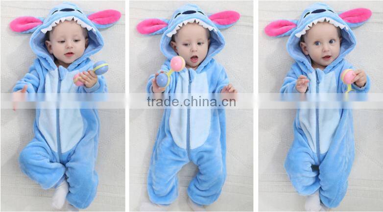 lovely high quality flannel fleece children pajamas with zipper and hood