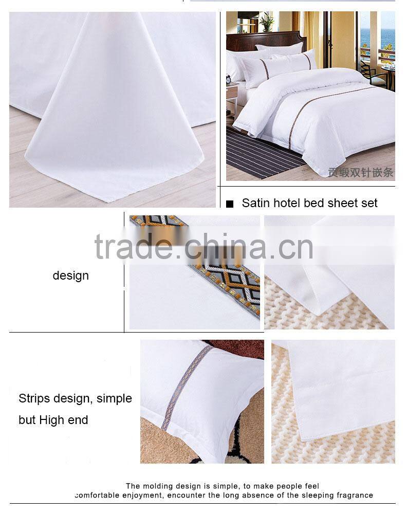China supplier Dubai 4 Stars hotel egyptian cotton bed linen embroidering duvet cover set