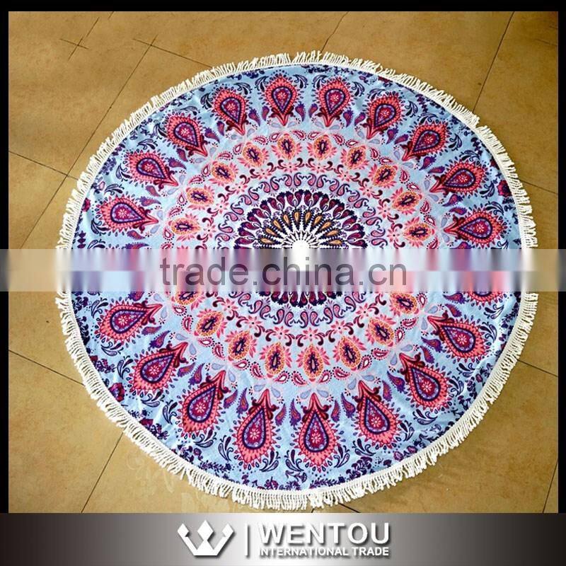 Personized Printed Round Beach Towel with Tassels