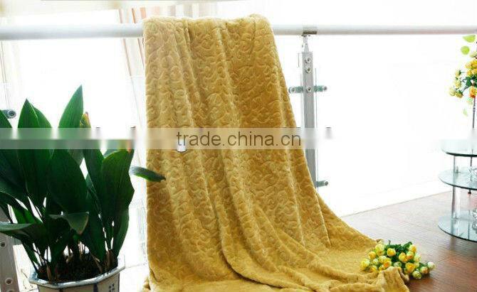 2015 hot design brushed plush throw