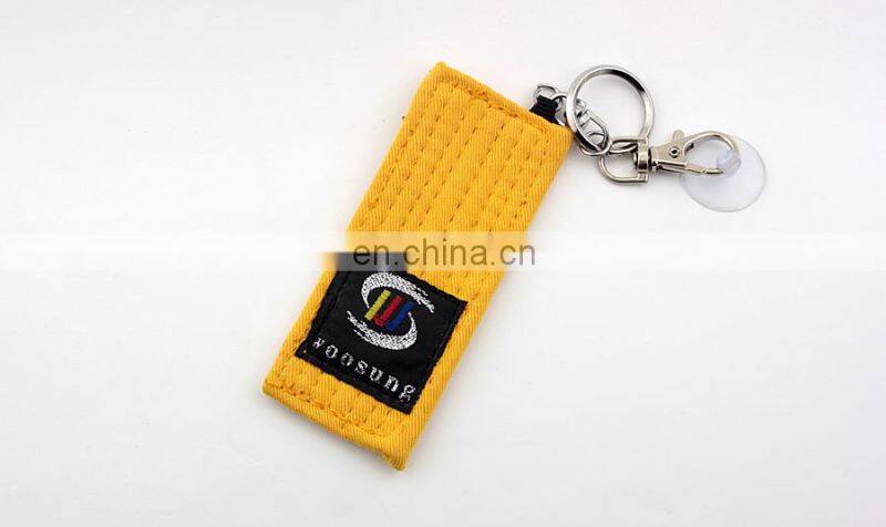Mini martial arst taekwondo belt key chains/ taekwondo accessories