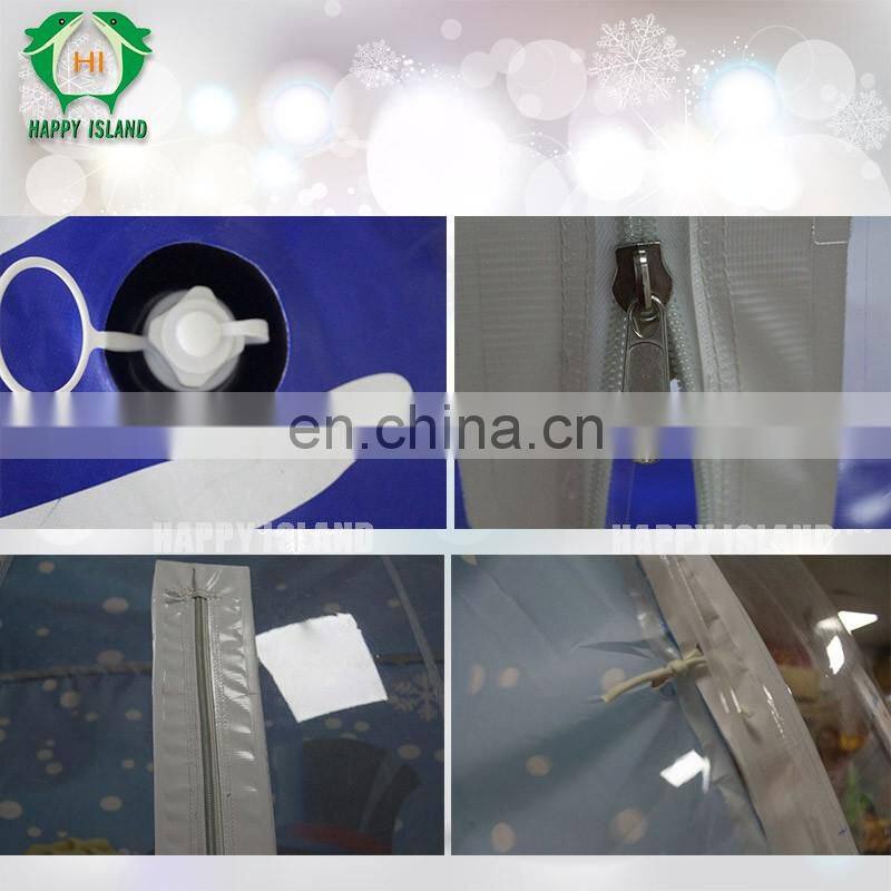 Snowman themed inflatable human size snow globe for sale