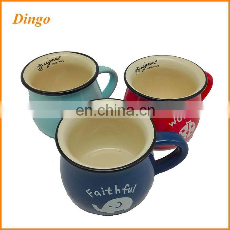 Best selling high quality custom printed colorful ceramic coffee mugs with colorful glaze inside