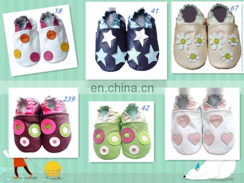 Newborn Baby Shoes Cow Leather Soft Sole Loafers Hot Pink Cherry Pattern