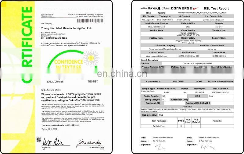 paper label for garment